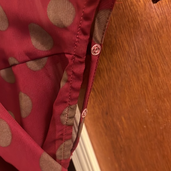 👗 Jonathan Martin dark red polka dotted dress with liner size 8 EUC - Picture 6 of 7